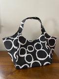 Market Tote - Black and White Bubble