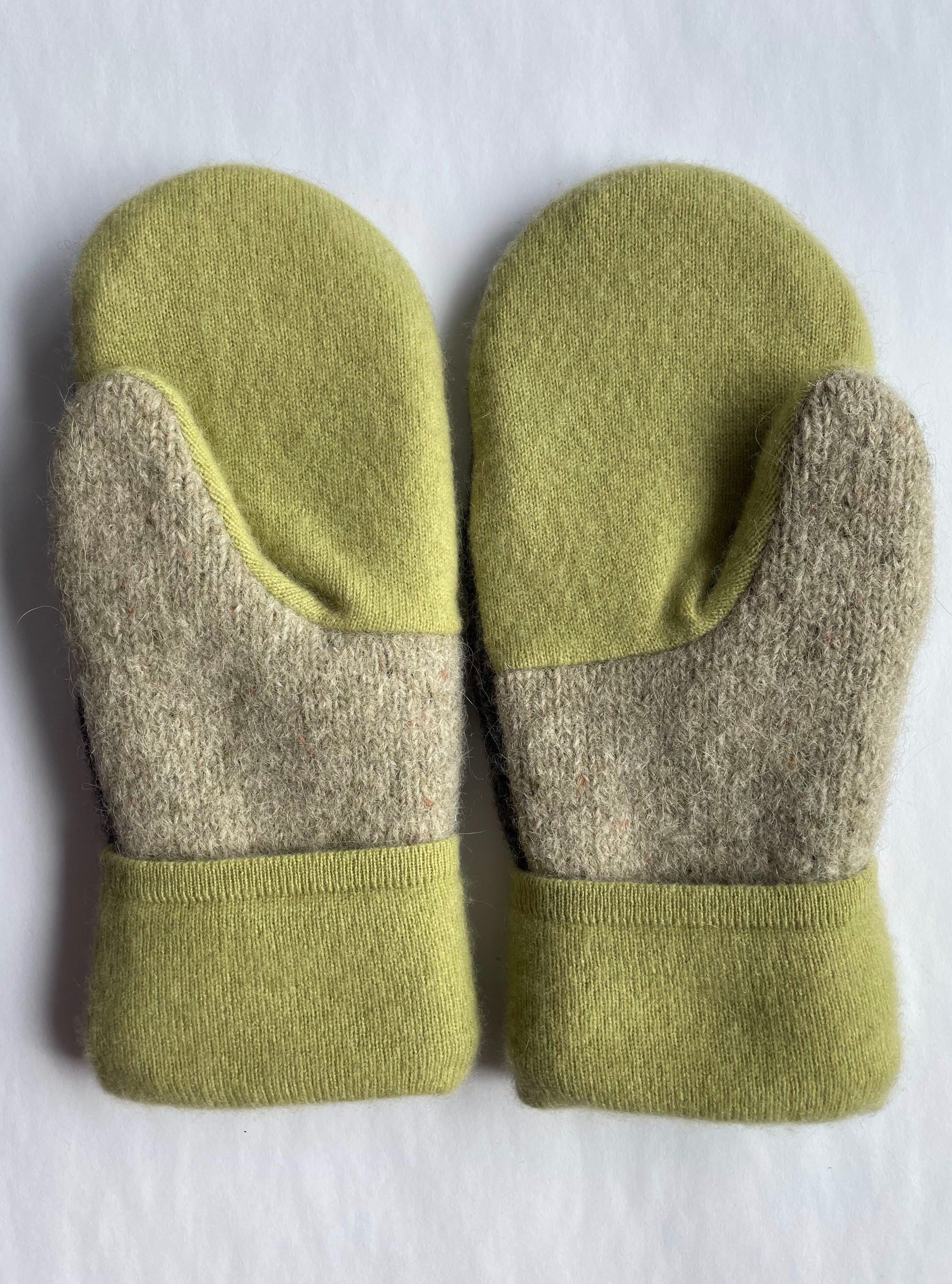 Wool Mitten - Heathered Brown and Tan