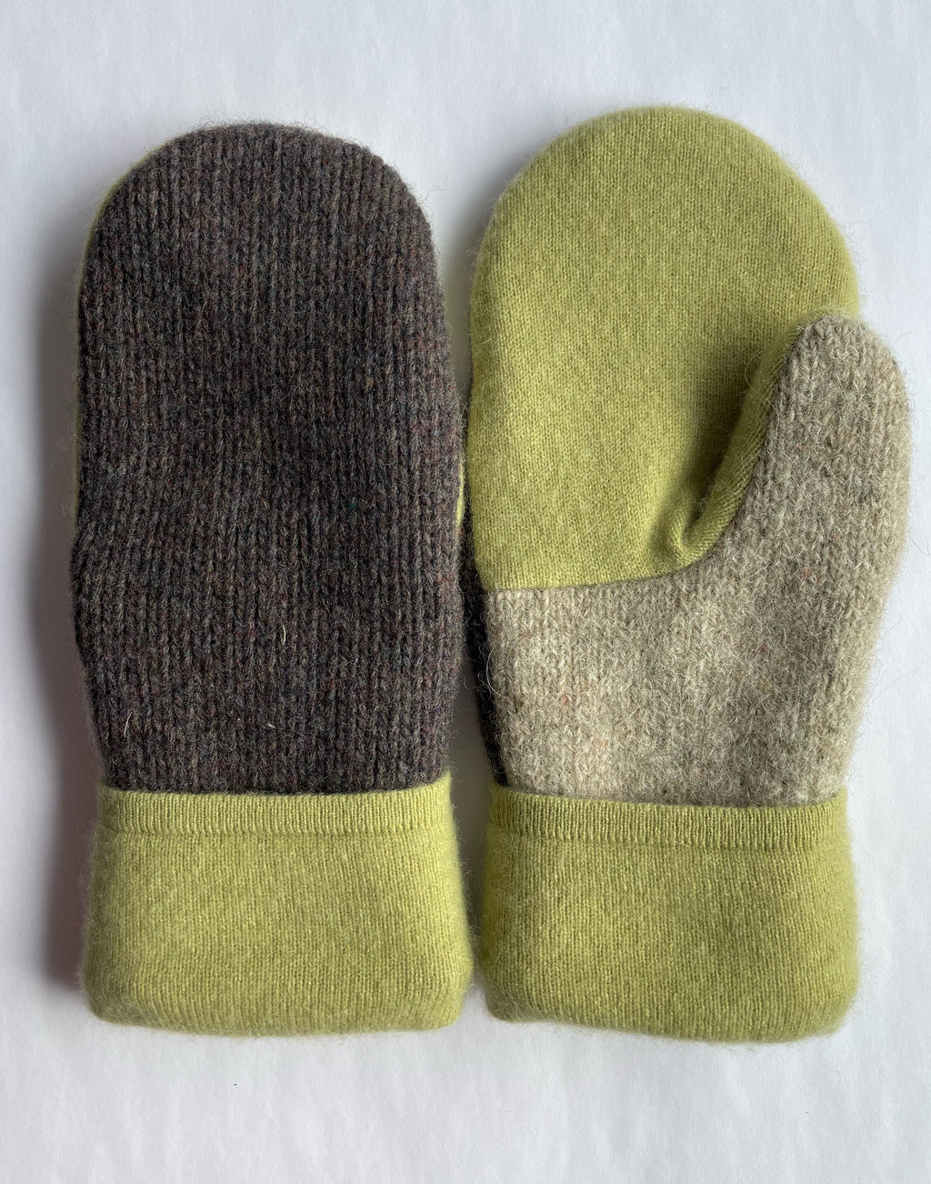 Wool Mitten - Heathered Brown and Tan