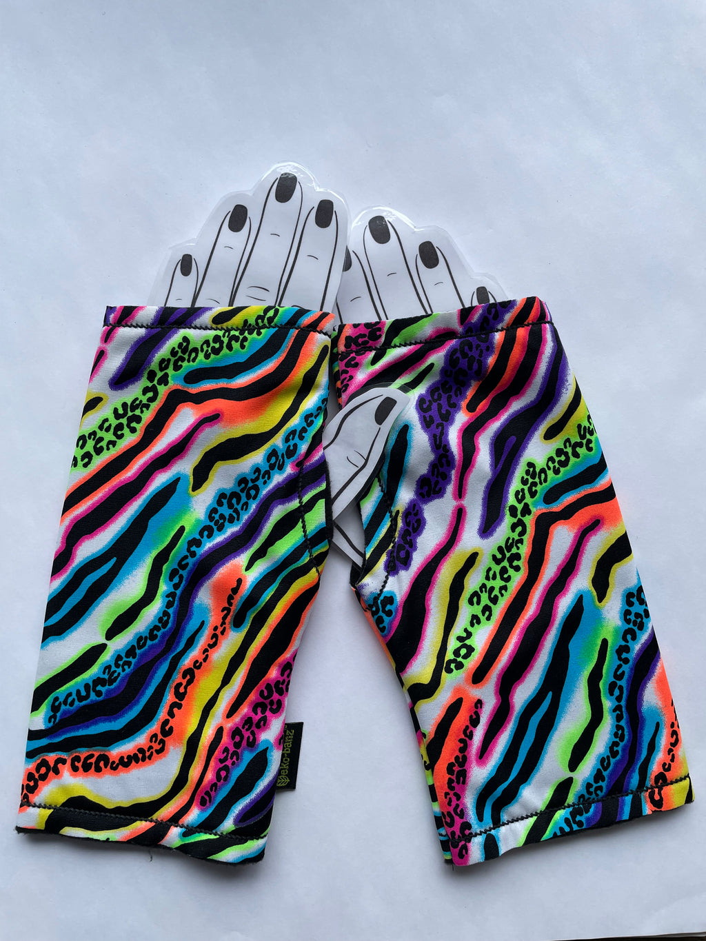 Fingerless Mitts - Jazzy Neon Print