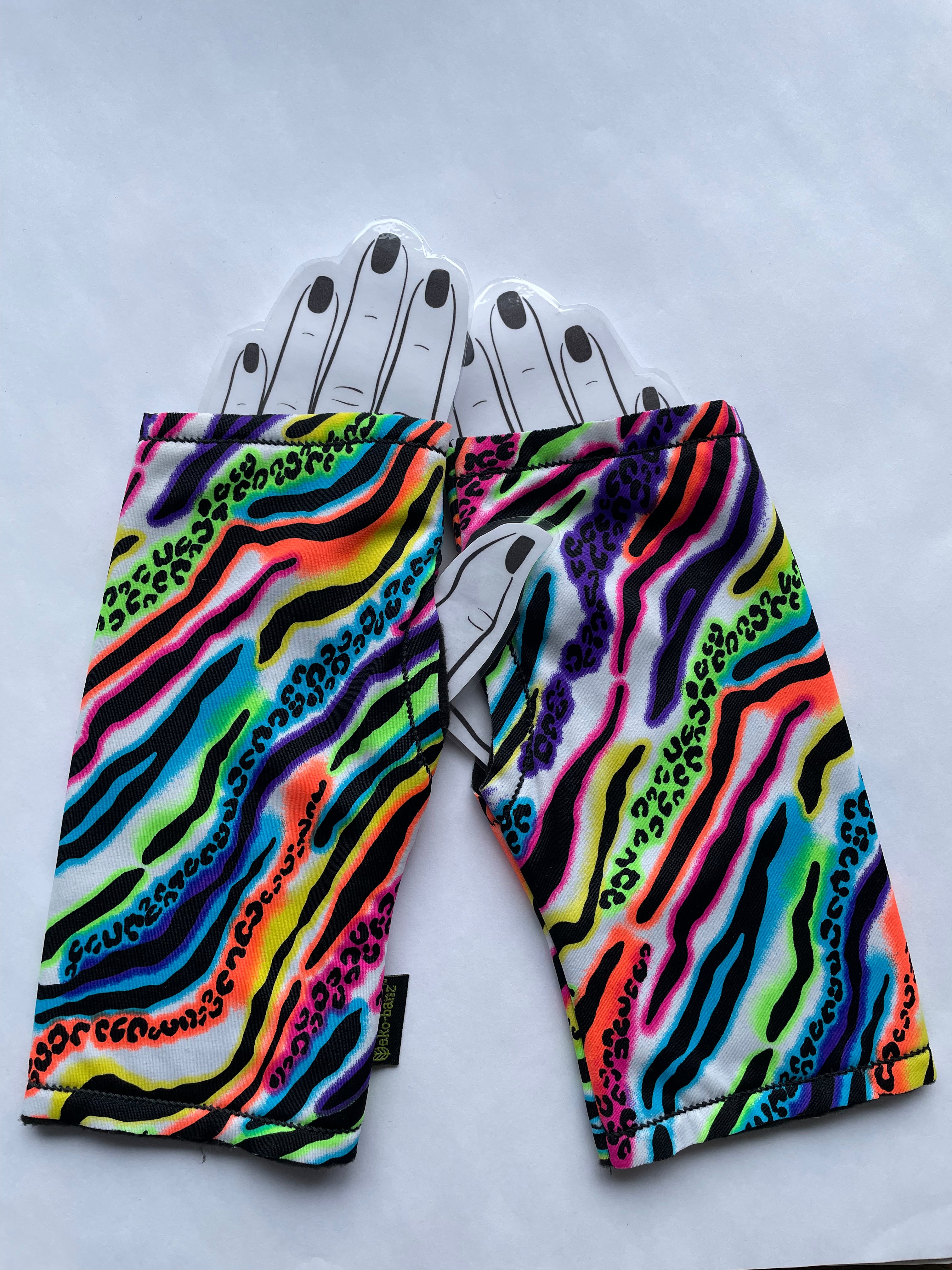 Fingerless Mitts - Jazzy Neon Print