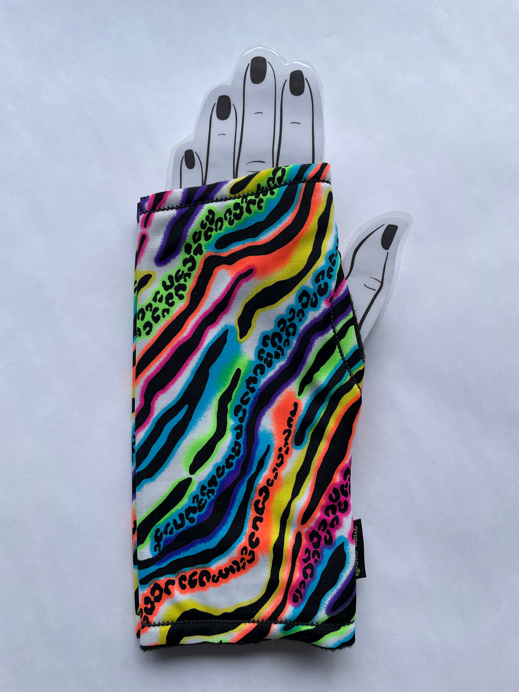 Fingerless Mitts - Jazzy Neon Print