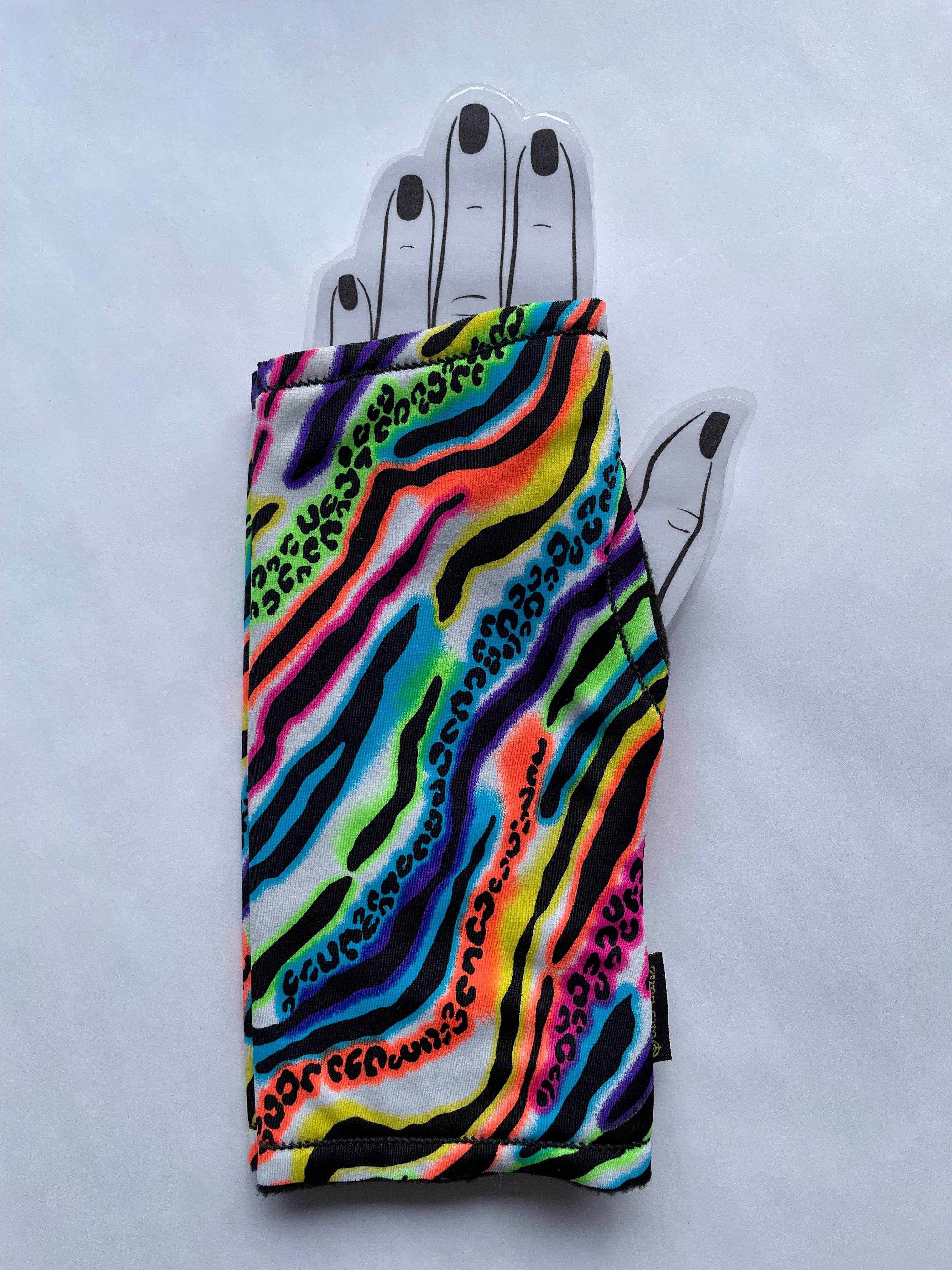 Fingerless Mitts - Jazzy Neon Print