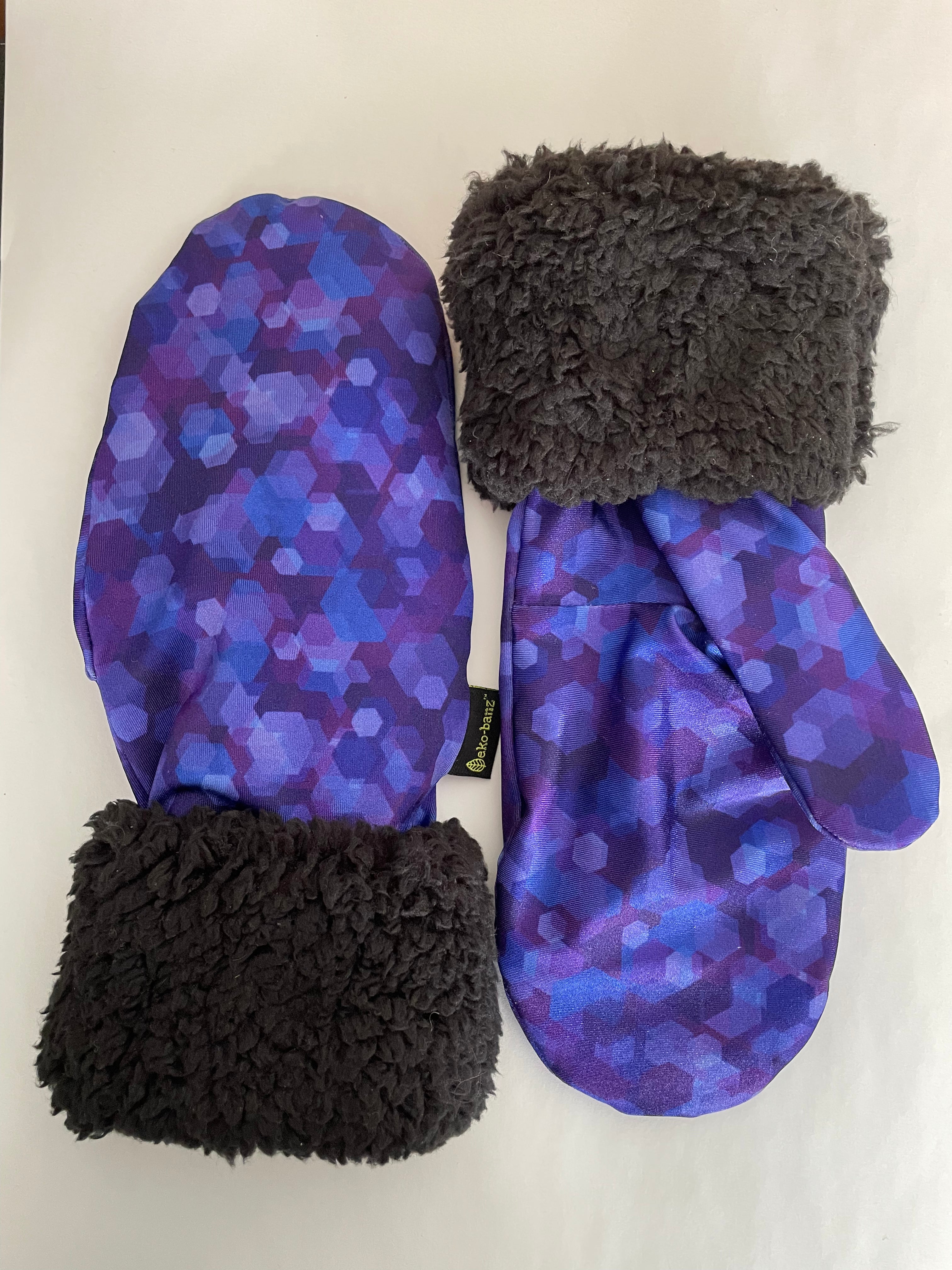 Patterned Mitts - Fractured Purple